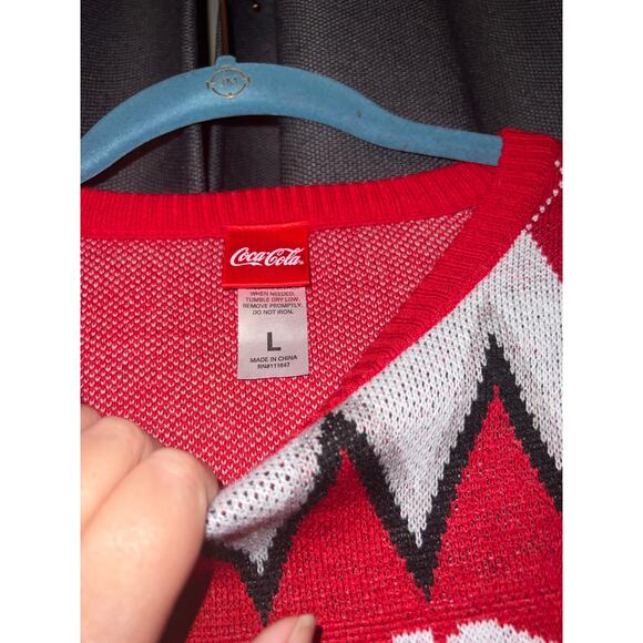 Ugly Christmas Sweater Xmas Size Large Coca Cola Coke - Picture 2 of 3